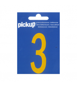 PLAKCIJFER REFLECTEREND GEEL 70 MM 3