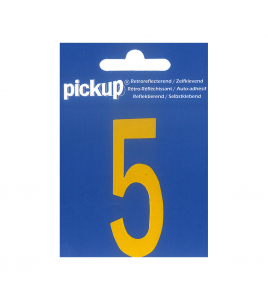 PLAKCIJFER REFLECTEREND GEEL 70 MM 5