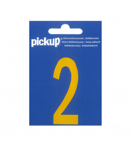 PLAKCIJFER REFLECTEREND GEEL 70 MM 2