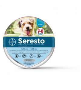 SERESTO TEKEN- EN VLOOIENBAND SMALL-TOT 8 KG 38 CM SMALL