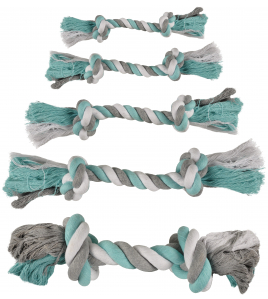 HS KATOEN JIM KNOOPBEEN 2 KNOPEN MUNT/WIT/GRIJS M 30CM