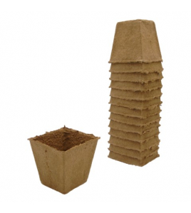 BIOLOGISCH AFBREEKBARE KWEEKPOTJES VAN HOUTVEZEL VIERKANT - H8 X 8 X 8