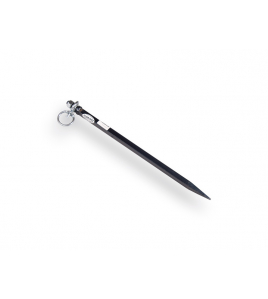 SPIT, DE WIT, LENGTE 400 X 14 MM, MET DRAAIWARTEL EN GESMEDE PUNT.