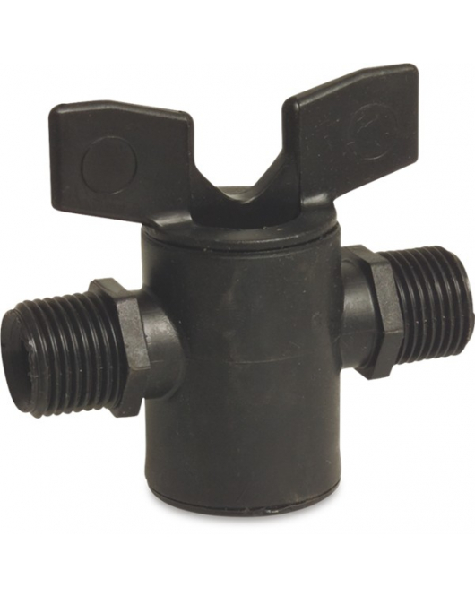 PLUGKRAAN PP 1/2" BUITENDRAAD 6BAR ZWART