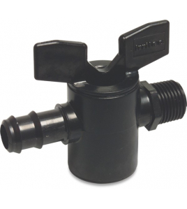 PLUGKRAAN PP 25 MM X 3/4&quot; BARBED X BUITENDRAAD 6BAR ZWART