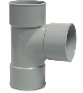 T-STUK 87&deg; PVC-U 200 MM LIJMMOF GRIJS KOMO