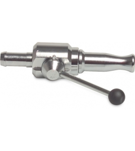 AFSLUITBARE STRAALSPUIT MESSING VERCHROOMD 3/4&quot; X 19 MM SLANGTULE TYPE MET KRAAN