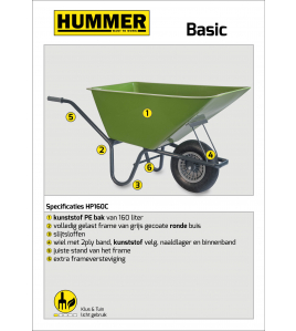 STAL KRUIWAGEN GROEN BASIC 160 L