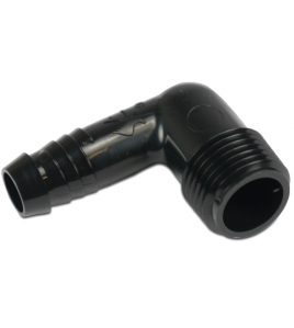 RAIN BIRD SPX KNIE 90&deg; PP 1/2&quot; BUITENDRAAD X 1/2&quot; BARBED ZWART