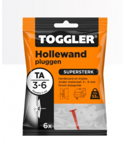 TOGGLER HOLLEWAND PLUG TA ~ 6ST. IN EEN OPHANGZAKJE (VERKOOPEENHEID 12 OPHANGZAKJES)