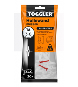 TOGGLER HOLLEWAND PLUG TA ~ 20ST. IN EEN OPHANGZAKJE (VERKOOPEENHEID 6 OPHANGZAKJES)