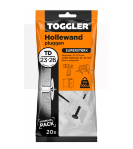 TOGGLER HOLLEWAND PLUG TD ~ 20ST. IN EEN OPHANGZAKJE (VERKOOPEENHEID 6 OPHANGZAKJES)