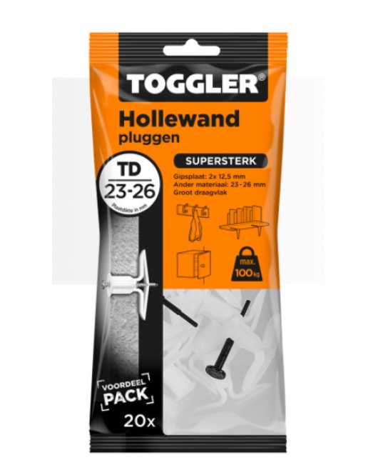 TOGGLER HOLLEWAND PLUG TD ~ 20ST. IN EEN OPHANGZAKJE (VERKOOPEENHEID 6 OPHANGZAKJES)