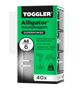 TOGGLER ALLIGATOR PLUG ZONDER FLENS A6 ~ 40ST. IN EEN DOOS (VERKOOPEENHEID 1 DOOS)