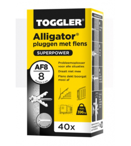 TOGGLER ALLIGATOR PLUG MET FLENS AF8 ~ 40ST. IN EEN DOOS (VERKOOPEENHEID 1 DOOS)