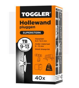 TOGGLER HOLLEWAND PLUG TB ~ 40ST. IN EEN DOOS (VERKOOPEENHEID 1 DOOS)