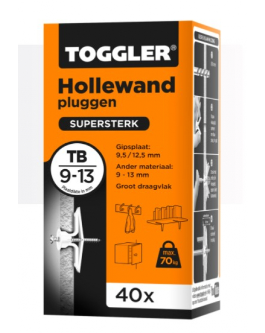 TOGGLER HOLLEWAND PLUG TB ~ 40ST. IN EEN DOOS (VERKOOPEENHEID 1 DOOS)