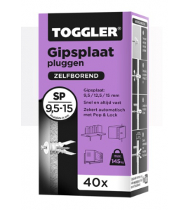 TOGGLER GIPSPLAAT PLUG SP ~ 40 ST. IN EEN DOOS (VERKOOPEENHEID 1 DOOS)