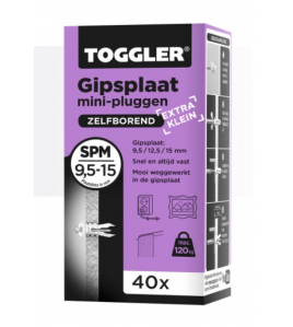 TOGGLER GIPSPLAAT PLUG SPM (MINI)- 40 ST. IN EEN DOOS (VERKOOPEENHEID 1 DOOS)