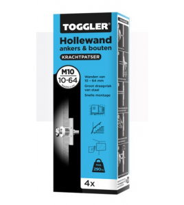 TOGGLER HOLLEWAND ANKERS M10 ~ 4ST. IN EEN DOOS (VERKOOPEENHEID 1 DOOS)