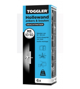 TOGGLER HOLLEWAND ANKERS M5 ~ 6ST. IN EEN DOOS (VERKOOPEENHEID 1 DOOS)