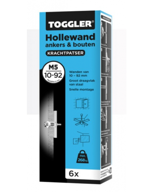 TOGGLER HOLLEWAND ANKERS M5 ~ 6ST. IN EEN DOOS (VERKOOPEENHEID 1 DOOS)