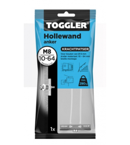 TOGGLER HOLLEWAND ANKERS M8 ~ 1ST. IN EEN OPHANGZAKJE (VERKOOPEENHEID 6 OPHANGZAKJES)