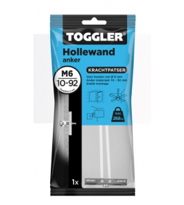 TOGGLER HOLLEWAND ANKERS M6 ~ 1ST. IN EEN OPHANGZAKJE (VERKOOPEENHEID 6 OPHANGZAKJES)