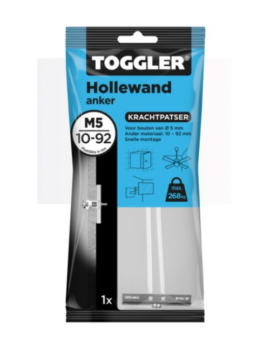 TOGGLER HOLLEWAND ANKERS M5 ~ 1ST. IN EEN OPHANGZAKJE (VERKOOPEENHEID 6 OPHANGZAKJES)