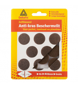 ANTI-KRASVILT ZELFKLEVEND ROND BRUIN 28 MM 8ST