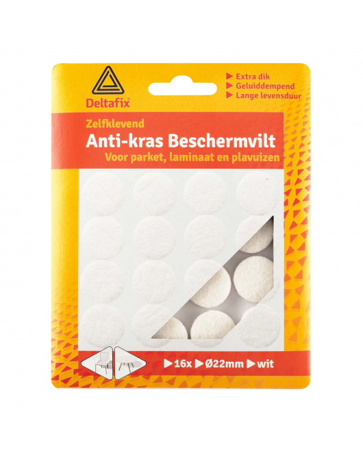 ANTI-KRASVILT ZELFKLEVEND ROND WIT 22 MM 16ST