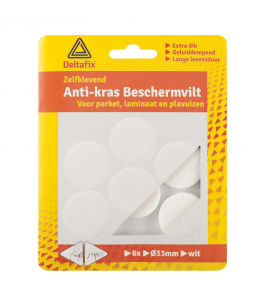 ANTI-KRASVILT ZELFKLEVEND ROND WIT 33 MM 6ST