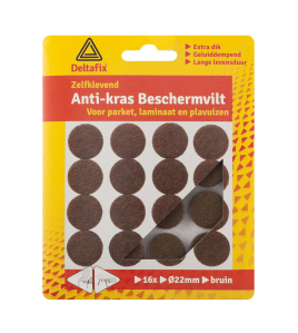 ANTI-KRASVILT ZELFKLEVEND ROND ZWART 22 MM 16ST