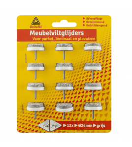 VILTGLIJDER MET NAGEL GRIJS VILT HOUDER LICHTGRIJS GRIJS 24 MM 12ST