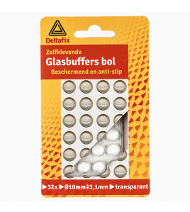 GLASBUFFER ZELFKLEVEND BOL TRANSPARANT 10 MM X 3.1MM 32ST