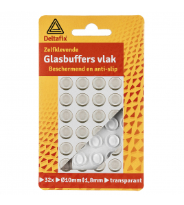 GLASBUFFER ZELFKLEVEND VLAK TRANSPARANT 10 MM X 1.8MM 32ST