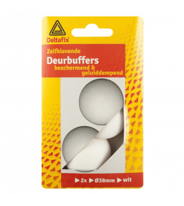 DEURBUFFER PVC ZELFKLEVEND WIT 38 MM 2ST