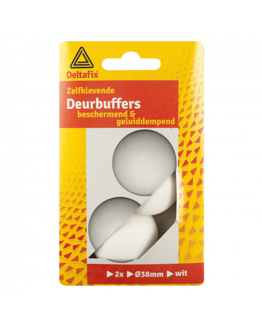 DEURBUFFER PVC ZELFKLEVEND WIT 38 MM 2ST