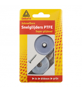 SNELGLIJDERS PTFE MET SCHROEF GRIJS 38 MM 2ST