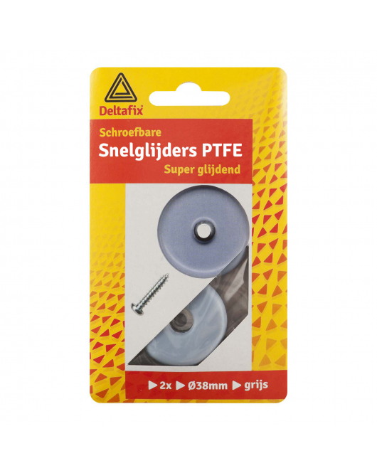 SNELGLIJDERS PTFE MET SCHROEF GRIJS 38 MM 2ST