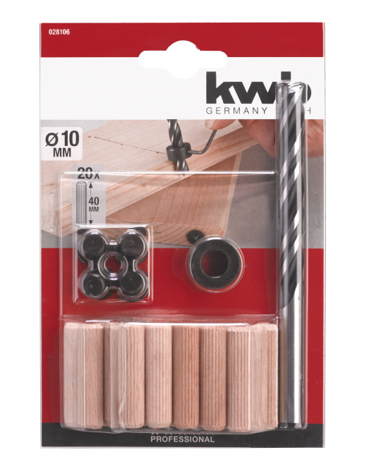 HOUTENDUVEL MET BOOR 10 MM IN SET