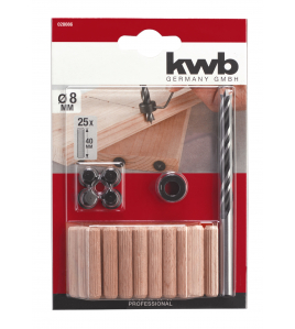 HOUTENDUVEL MET BOOR 8 MM IN SET