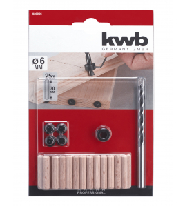 HOUTENDUVEL MET BOOR 6 MM IN SET