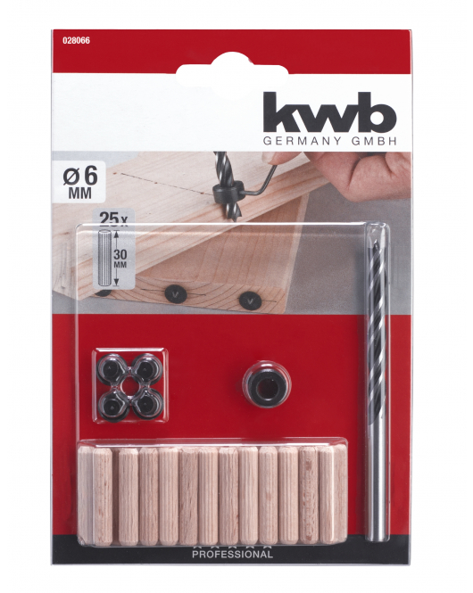 HOUTENDUVEL MET BOOR 6 MM IN SET