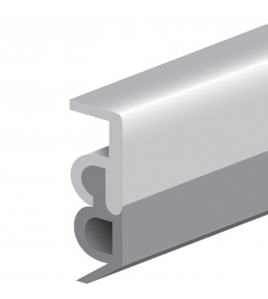 TOCHTPROFIEL OPBOUW ACRYLBESTENDIG MET XL FLAP ALUMINIUM 2.40M X 17 MM X 13 MM