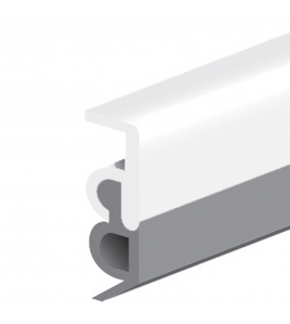 TOCHTPROFIEL OPBOUW ACRYLBESTENDIG MET XL FLAP ALUMINIUM WIT 2.40M X 17 MM X 13 MM