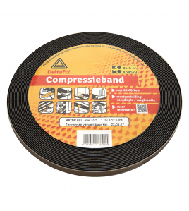 COMPRESSIEBAND ZWART 10 M X 15/3