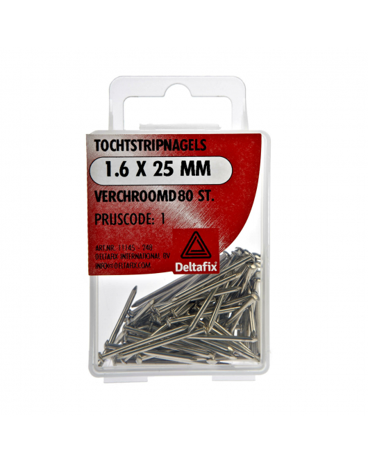 TOCHTSTRIPNAGEL VERCHROOMD 1.6 X 25 MM 80ST