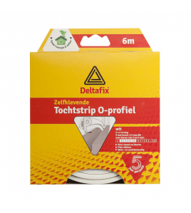 TOCHTSTRIP ZELFKLEVEND O-PROFIEL EPDM WIT 6 M X 9 MM X 6 MM