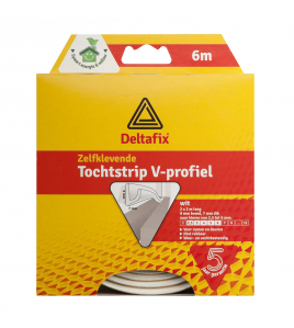 TOCHTSTRIP ZELFKLEVEND V-PROFIEL EPDM WIT 6 M X 9 MM X 7 MM